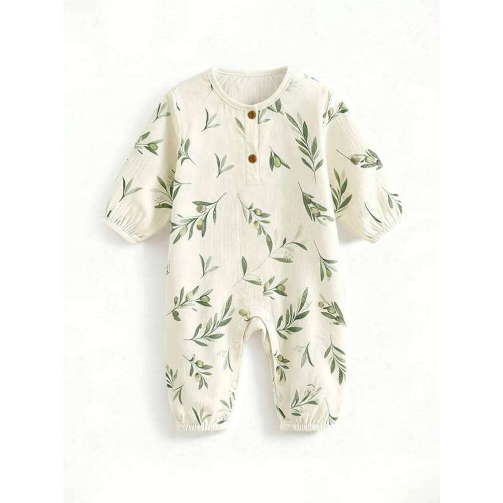 Soft Cotton Long Sleeve Jumpsuit Newborn Infant Boys Girls Spring Comfortable Romper New Born Baby Girl Clothes 26H0224