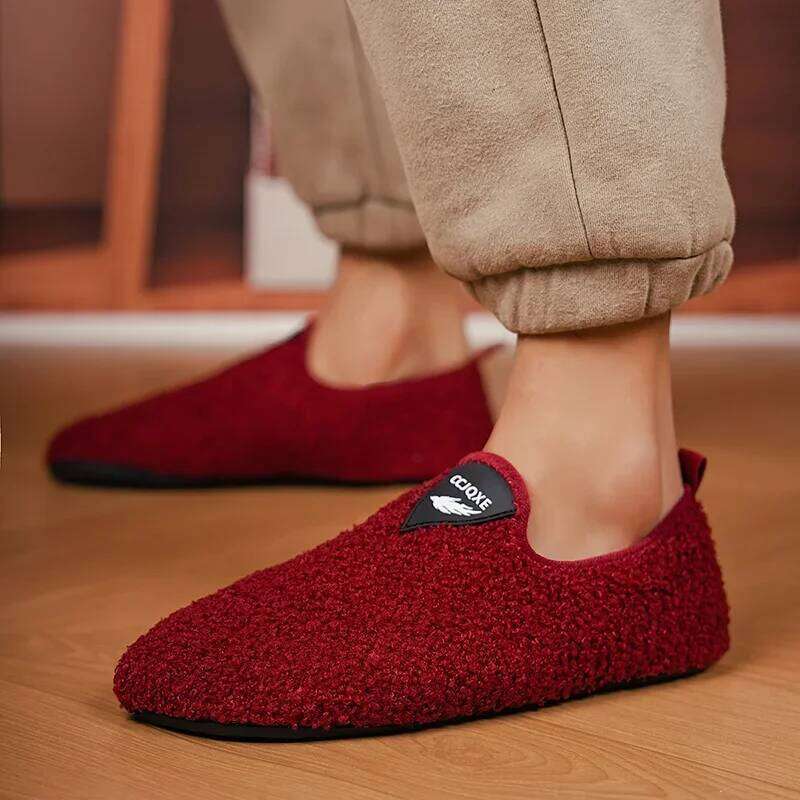 MAEDEF Men Winter Comfortable Women's Cotton Thin Bottom Disigner Indoor Plush Home Slippers Man Warm Shoes
