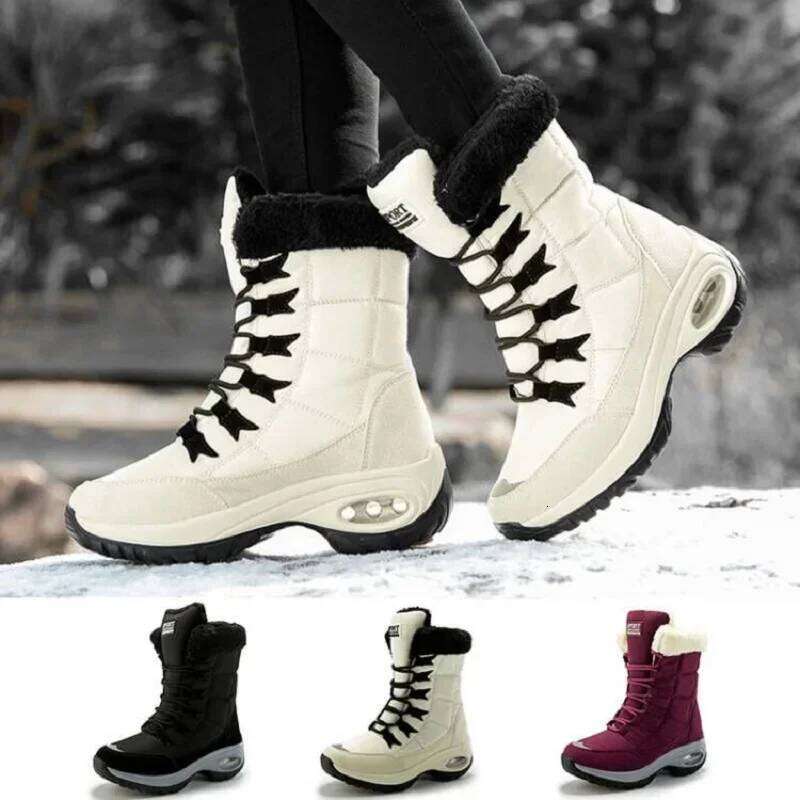 Thigh High Platform Fur Warm Snow Winter Shoes Waterproof Slip on Women Comfortable Outdoor Ankle Hiking Boots