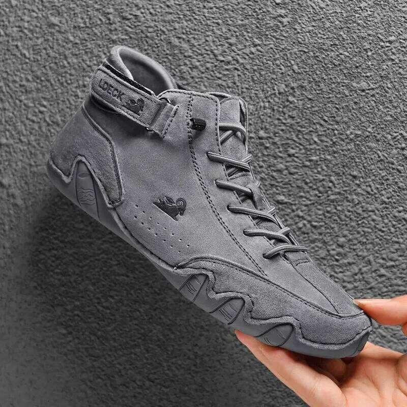 Men's Boots Waterproof Trendy High-quality Design High Top Sports Wear Resistant Comfortable Soft Soled Motorcycle Shoes