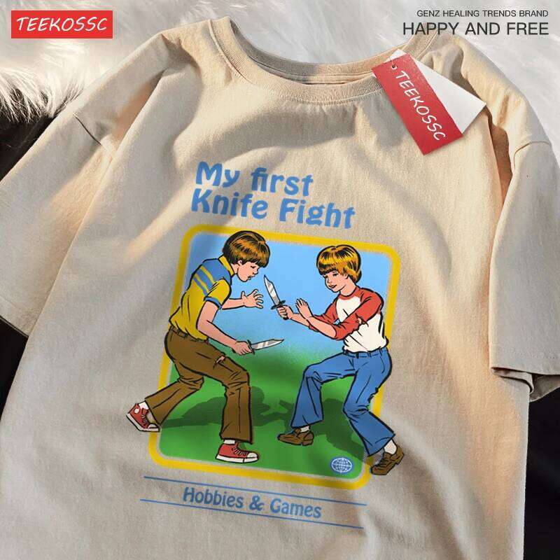 My First Knife Fight Hobbies Games Print Tshirts Men Women Soft Short Sleeve Summer Casual Cotton Oversized Loose Street T Shirt H260224