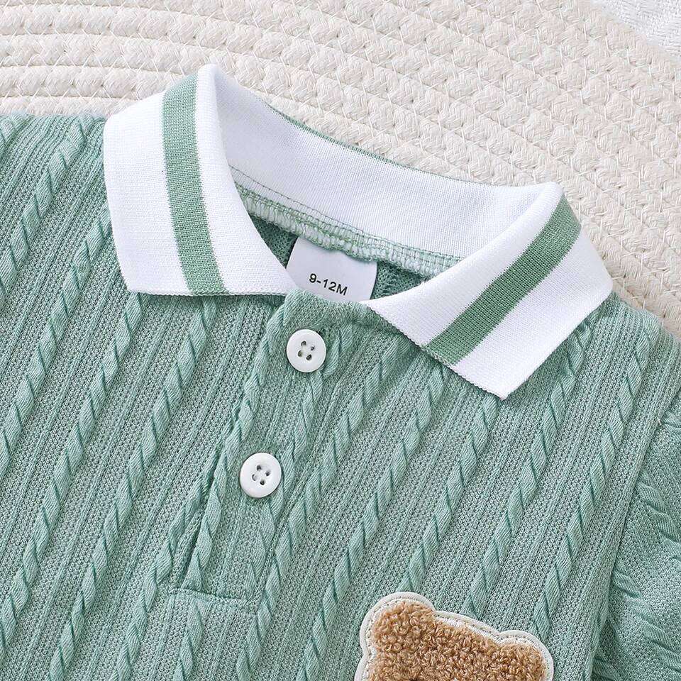 0-18 Months old Newborn boy Cute Little Bear Short sleeved Jumpsuit Baby clothing Boy baby Summer Crawling Suit 26Y0224