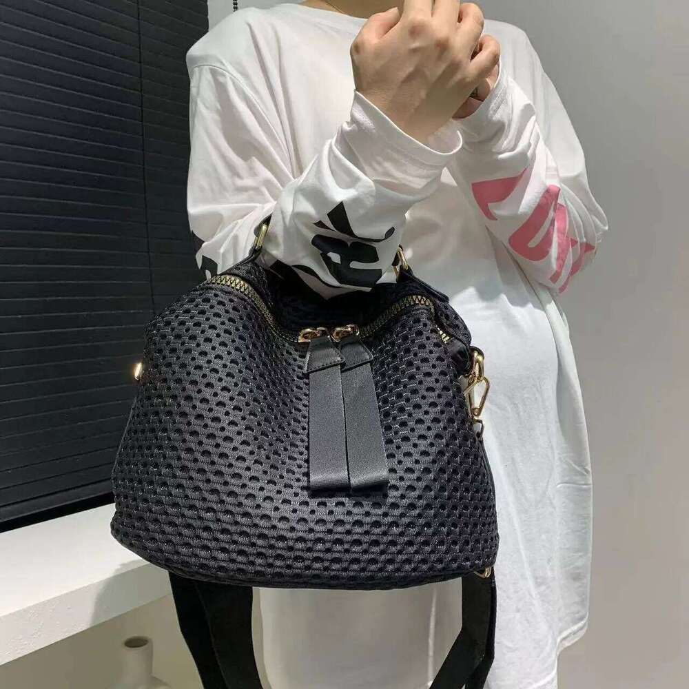 Women's Fashion Mesh Lightweight Bag Daily Use Portable Wide Shoulder Strap Multifunctional Crossbody Handbag Z260224