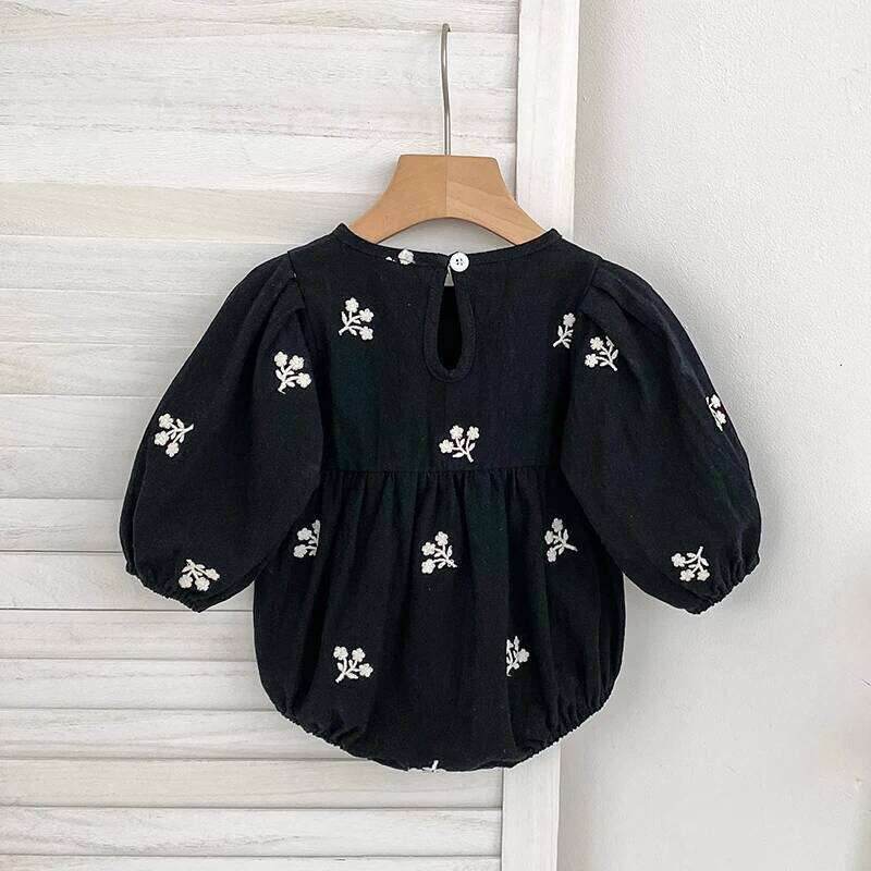 New Embroidered Bow Autumn Newborn Girls Romper Long Sleeve Jumpsuit Climb Clothes Baby Cotton Clothing 26H0224