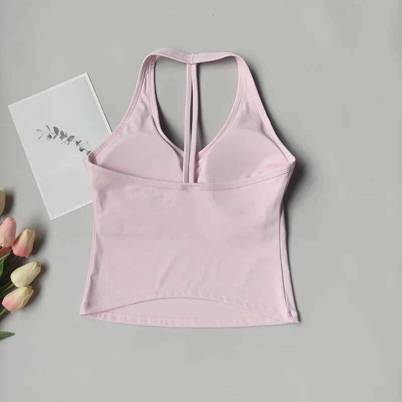 Women's Seamless Push-Up Sports Bra Tops Breathable Anti-Sweat Hanging Neck Fitness Crop for Workout Yoga Gym Top 26Y0224