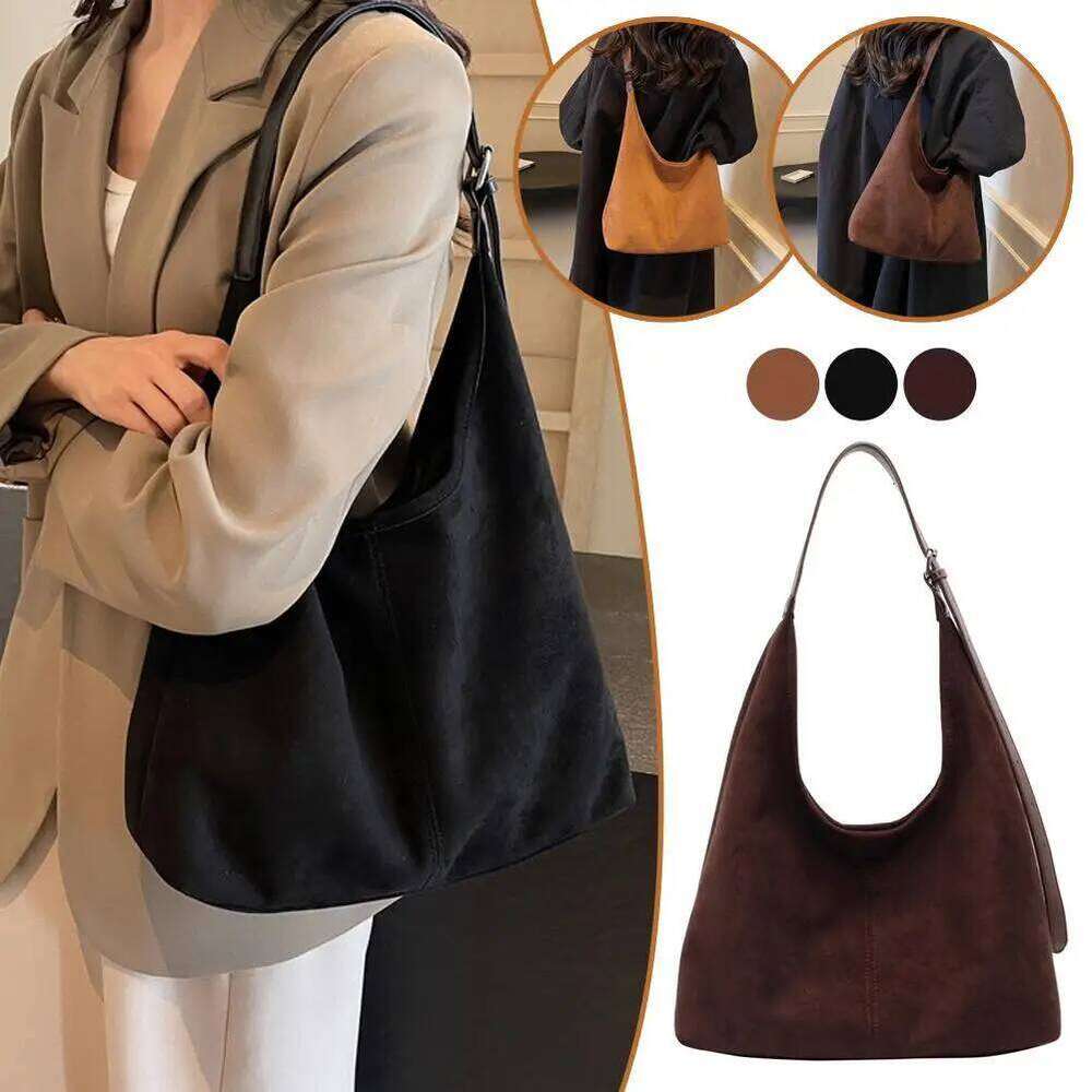 Retro Large Capacity Suede Bucket Women's Hot Sale Of The Season New Autumn Winter Fashion Single Shoulder Bag Stylish Z260224