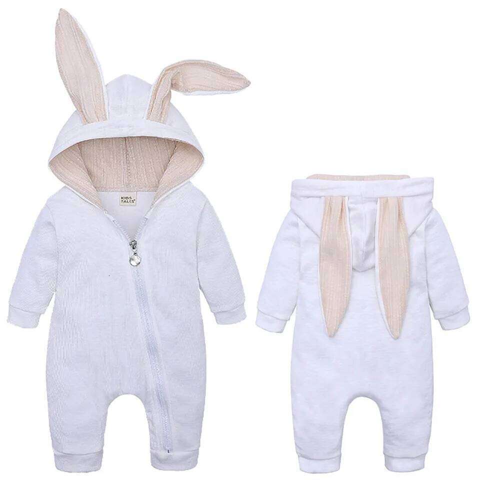 Adorable Jumpsuit Infant Bunny Romper for Baby Girl Boy Newborn Cotton One-Piece Bodysuit with Long Sleeves Casual Cute Playsuit 26H0224