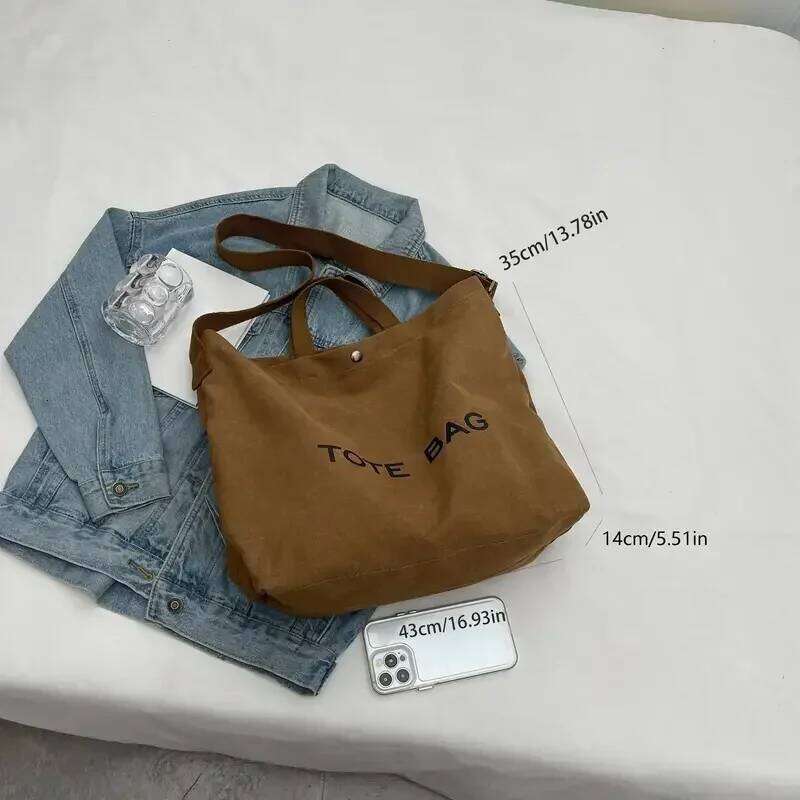 Thickened Canvas Retro Tote 2024 Premium Sense Handbag Commuter Bag Large Capacity Student Shoulder Bags Z260224