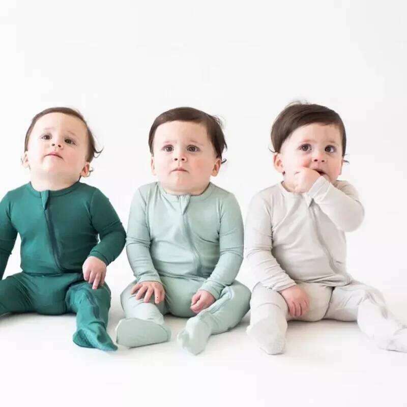 2026 Summer Newborn Baby Romper Breathable Bamboo Fiber Long Sleeve Clothes Toddler Girl Jumpsuit Infant Boy Loungewear Pyjamas 26Y0224