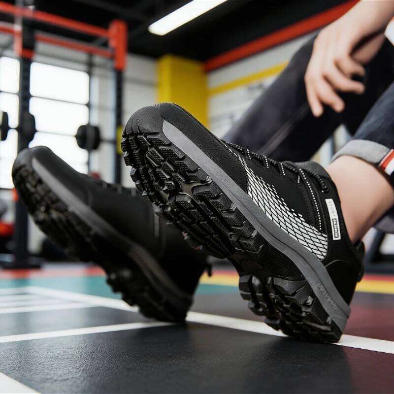 Men's Athletic Running Mesh Sole Non-Slip Gym Training Sneakers Black Sports Footwear Outdoor Hiking Walking Causal Shoes
