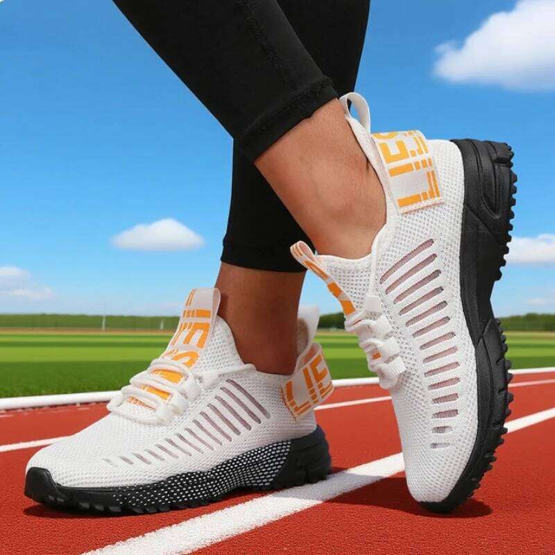 Fashion Mesh Running Lightweight Breathable Walking Shoes Plus Size Comfort Non-Slip Casual Flat Sole Sneakers Quick Dry