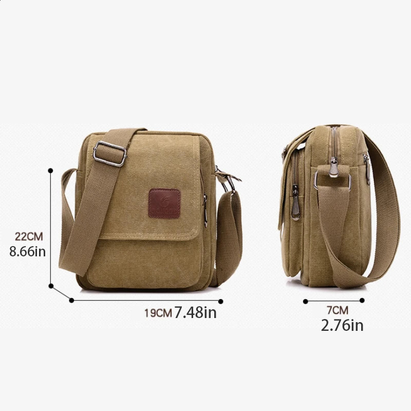 Casual crossbody bag mens retro canvas crossbody bag suitable for going out and daily commuting shoulder bag 260202