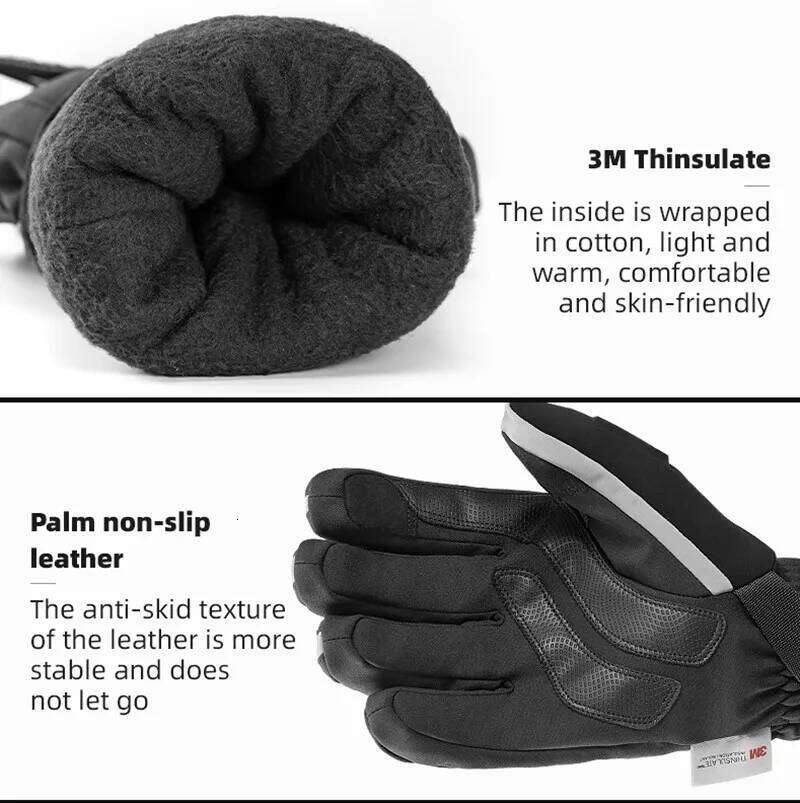 ROCKBROS Ski Snowboard Snowmobile Motorcycle Riding Winter Windproof Waterproof Unisex Snow Gloves 26H0224