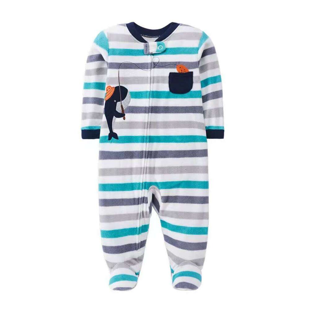 Newborn Baby Boy Girl Rompers Clothes Winter Pajamas Zipper Fleece Fall Infants Outfit Animal Jumpsuit Clothing 0 -12 Months New 26Y0224