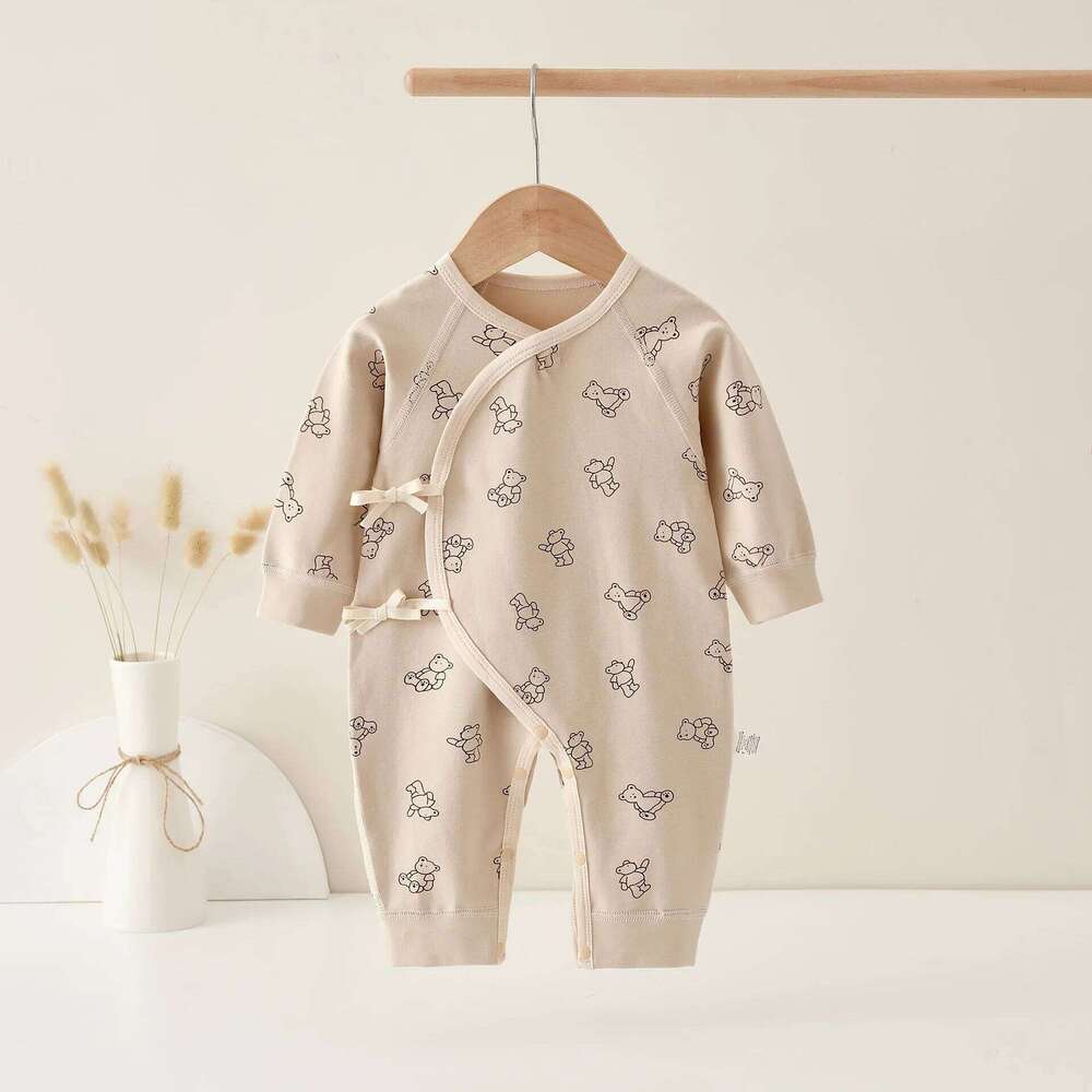 AYNIGIELL Spring Autumn 0-6 Months Baby Jumpsuit Pattern Male and Female Infants 100%Cotton Rompers Infant Clothing 26H0224