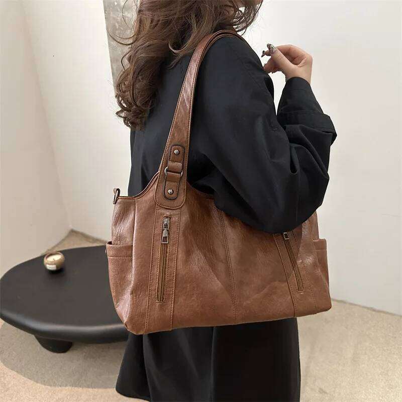 Premium Large-capacity Shoulder Messenger Bag, Commuter Women's Underarm Handbag, Fashionable Versatile Tote Bag Z260224