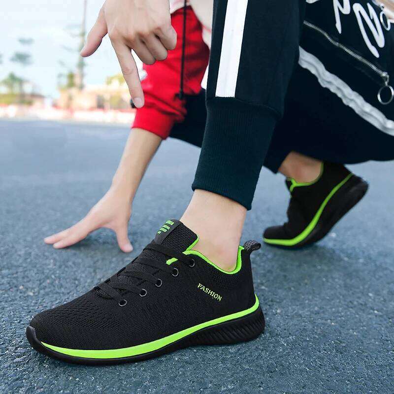 MAEDEF for Black Casual Men Women Knit Sneakers Breathable Athletic Running Walking Gym Shoes