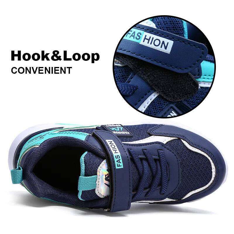 Kids' Sneakers Children Casual Sports for Boys Breathable Summer Mesh Kids Hook&Loop Students Girls School Running Shoes 26W0224