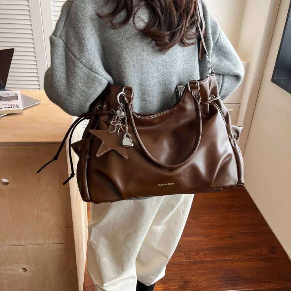 Luxury Soft Pu Leather Tote Women Large Capacity Handbags Ladies Commuter Shoulder Crossbody Bag Casual Shopper Sac Z260224