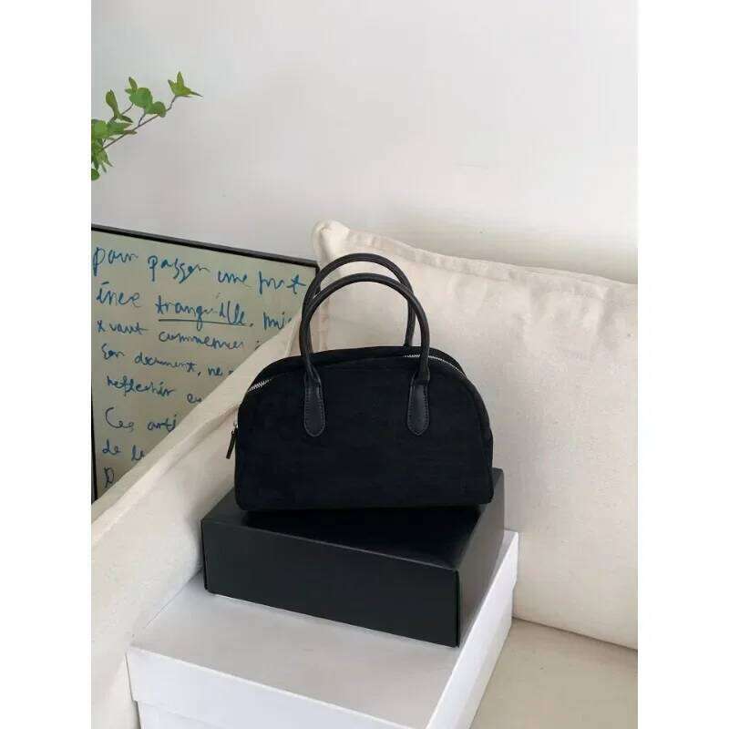 Brown Vintage Suede Tote High Quality Luxury Boston Handbag 2025 Winter New in Women's Bags Korean Hand Bag Ladies Z260224