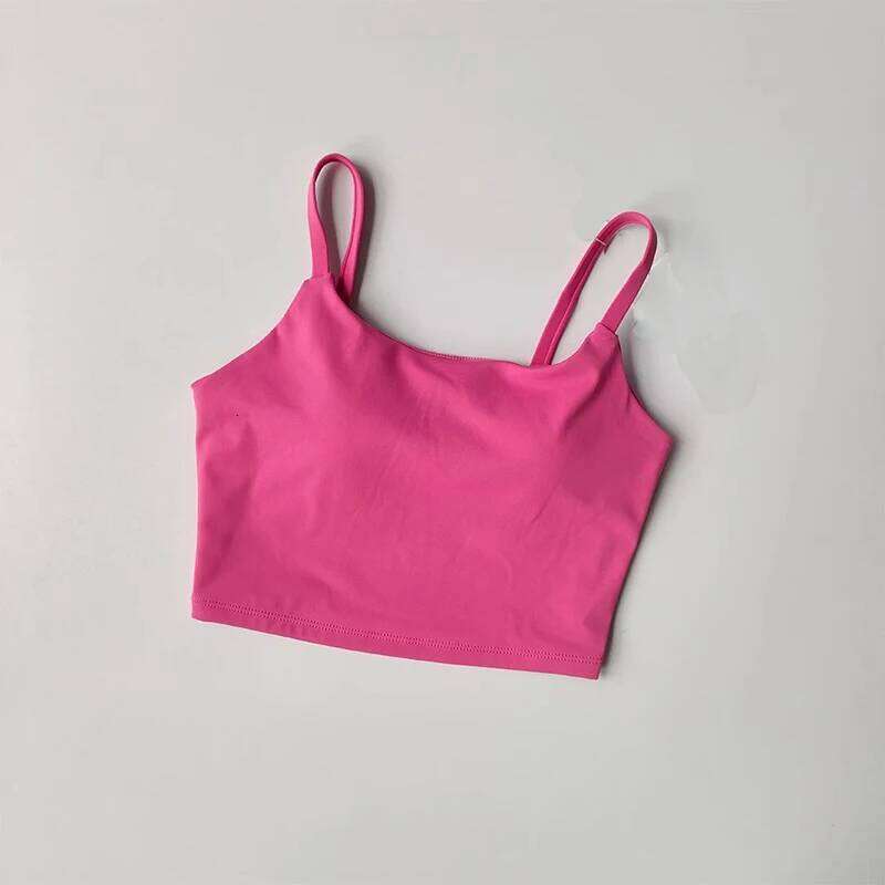 Small Sling Vest Integrated Fixed Gathering Sports Underwear Women's Beauty Training Fitness Bra Summer Clothing Suit 26Y0224