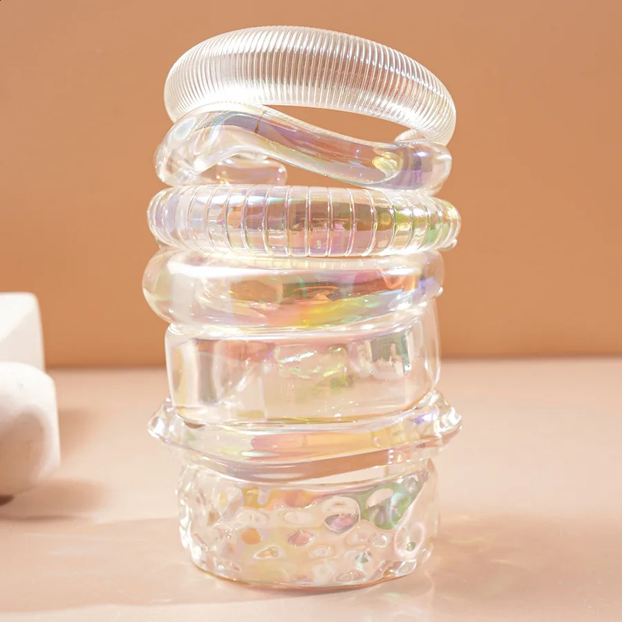 Geometric Transparent AB Colorful Resin Bracelet Personality Irregular Large Wide Cuff Bangle Jewelry for Women 2025 260120