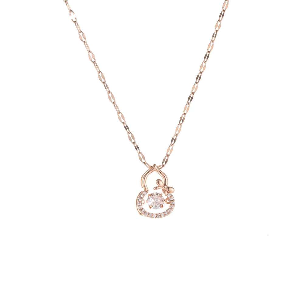 Super Shiny Elegant Gourd Necklace Micro-Inlaid With Diamonds Light Luxury Necklace For Women