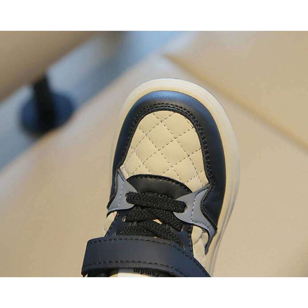 PU Leather Sport For Children Trend Fashion Kid's Sneakers Soft-soled Waterproof Boy's Girl's Running Shoes Casual Sneaker 26W0224