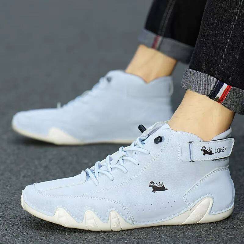 Men's Bare Boots Outdoor Lightweight Soft Soled Casual Leather Summer Fashion Women's 2025 New High Top Sports Shoes