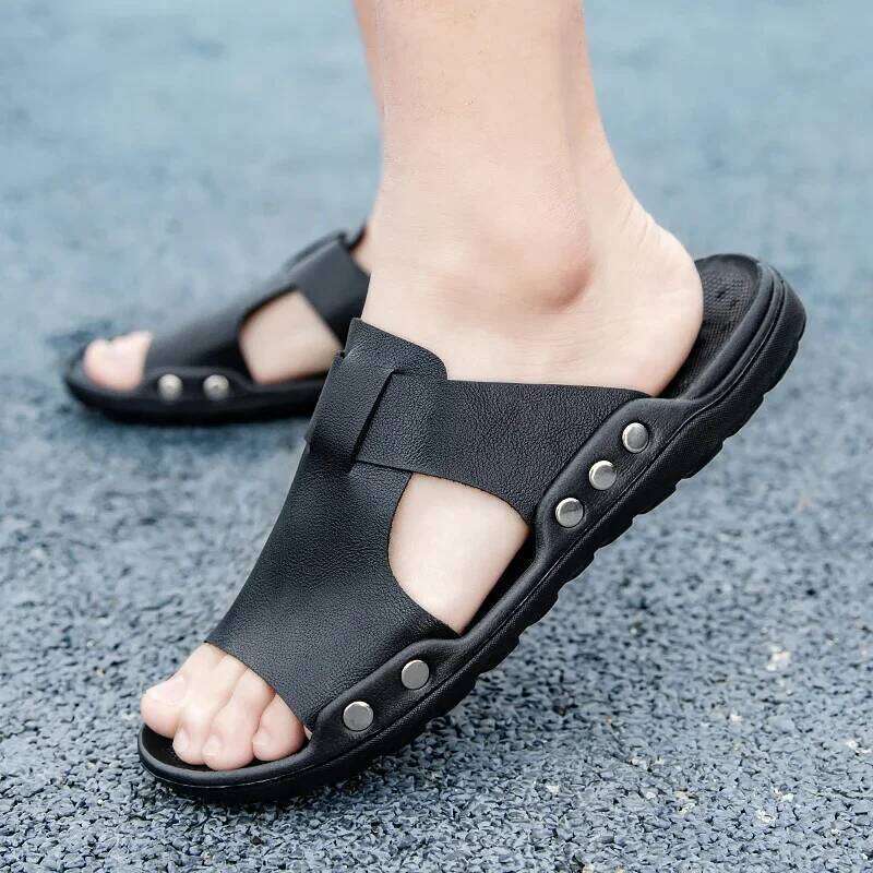 MAEDEF Men's Summer Shoes Indoor Slides Casual Sandals Man Lightweight Breathable Beach Slippers for Men