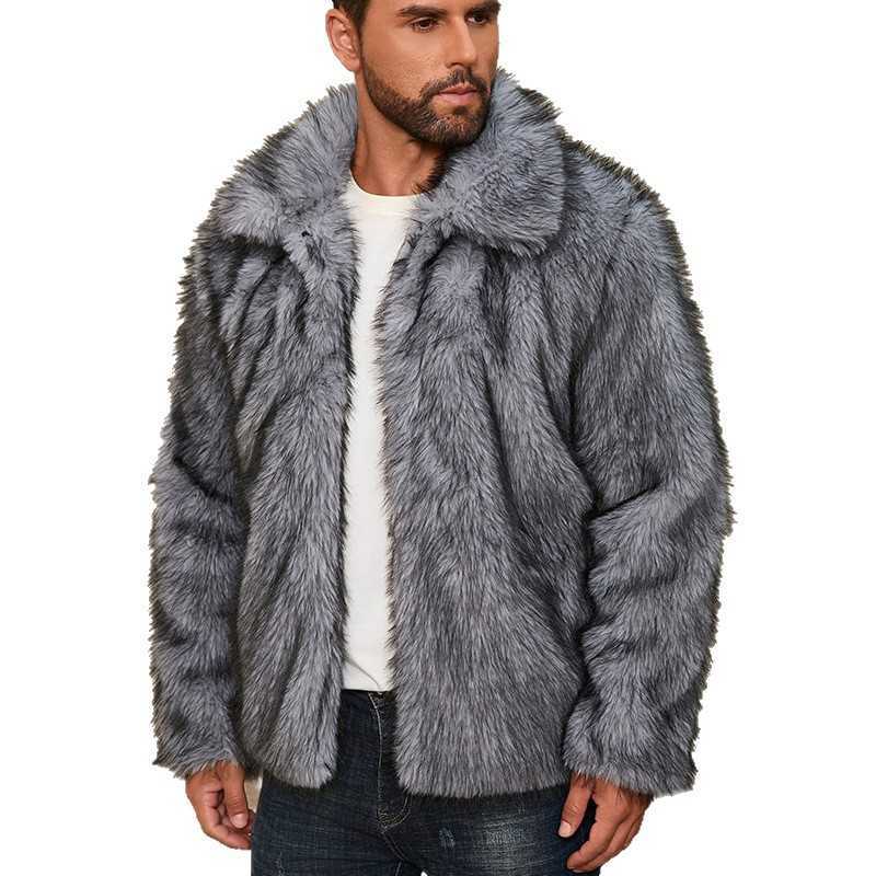 Men's Three-Color Faux Fur Short Jacket Autumn/Winter New Arrival: Collared Fashionable Casual Men's Premium Stylish Jacket