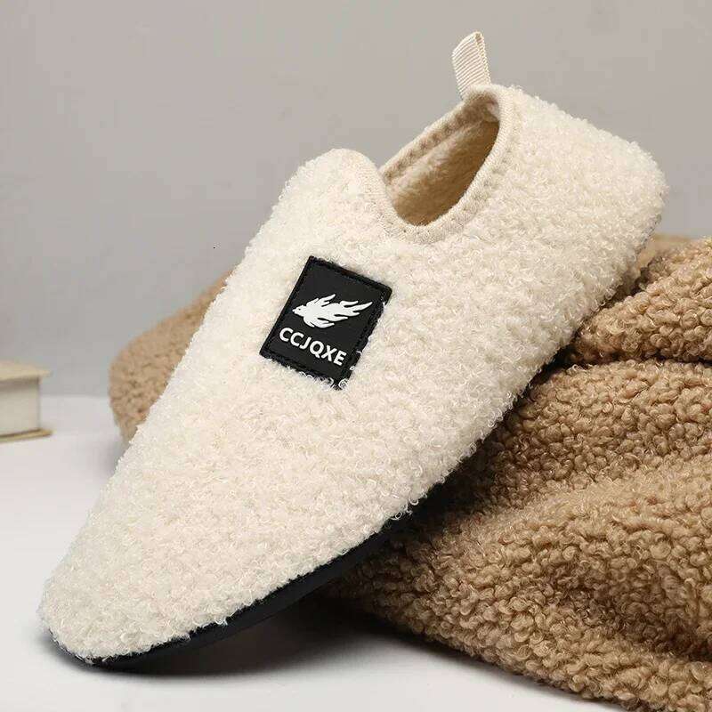 MAEDEF Slipper Men Cotton Slippers Disigner Warm Indoor House Casual Shoes High Quality Non-slip Plush Winter Couple Shoe