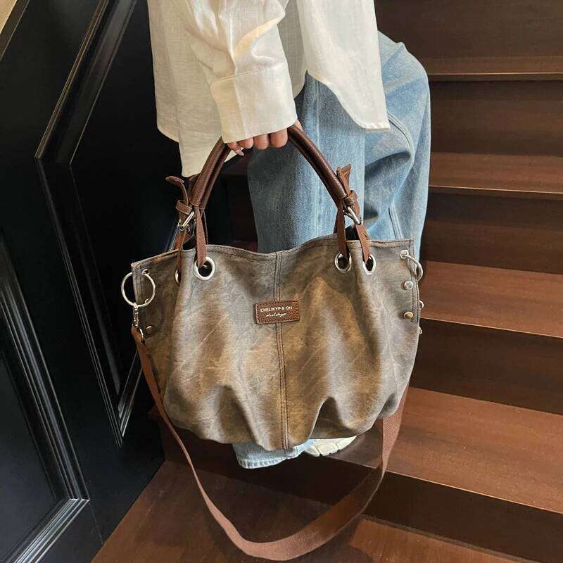 Retro Pleated Design Top-handle Bags For Women Large Capacity Shopper Shoulder Crossbody Bag 2025 Latest Trend Handbags Z260224