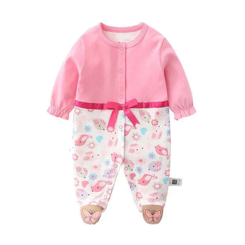 Newborn Clothes Spring Romper Princess style girls Sleepsuit Girl Sleepwear One-pieces Baby Clothing Jumpsuit 26H0224