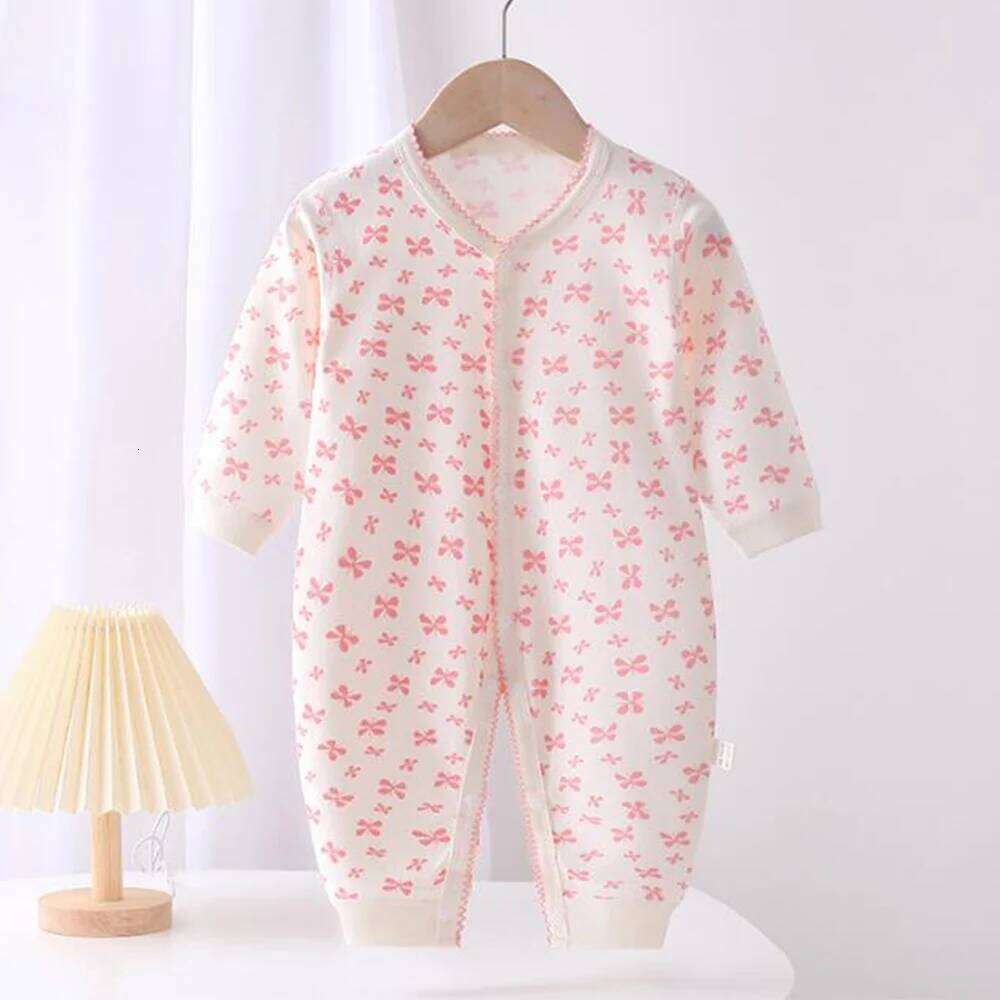 Girl Clothing Cotton Spring Autumn Long Sleeve Baby Rompers Heart Shape Floral Print Infant Boy Jumpsuit 26H0224