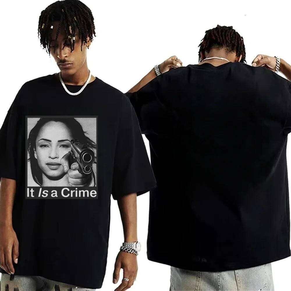 Sade Henryjawnson It Is A Crime T-Shirt Graphic Short Sleeve Shirt Men Women Summer H260224