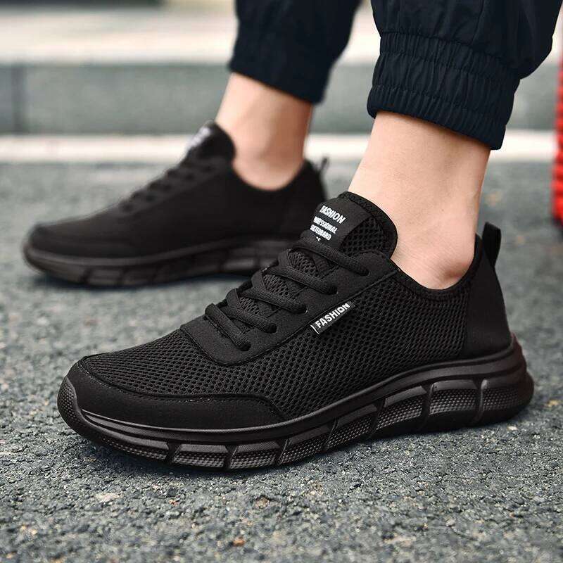 MAEDEF New Men's Shoes Mesh Breathable Comfortable Casual Sneakers Lace Up Walking Driving Flats Wear-resisting Male Sports Shoe