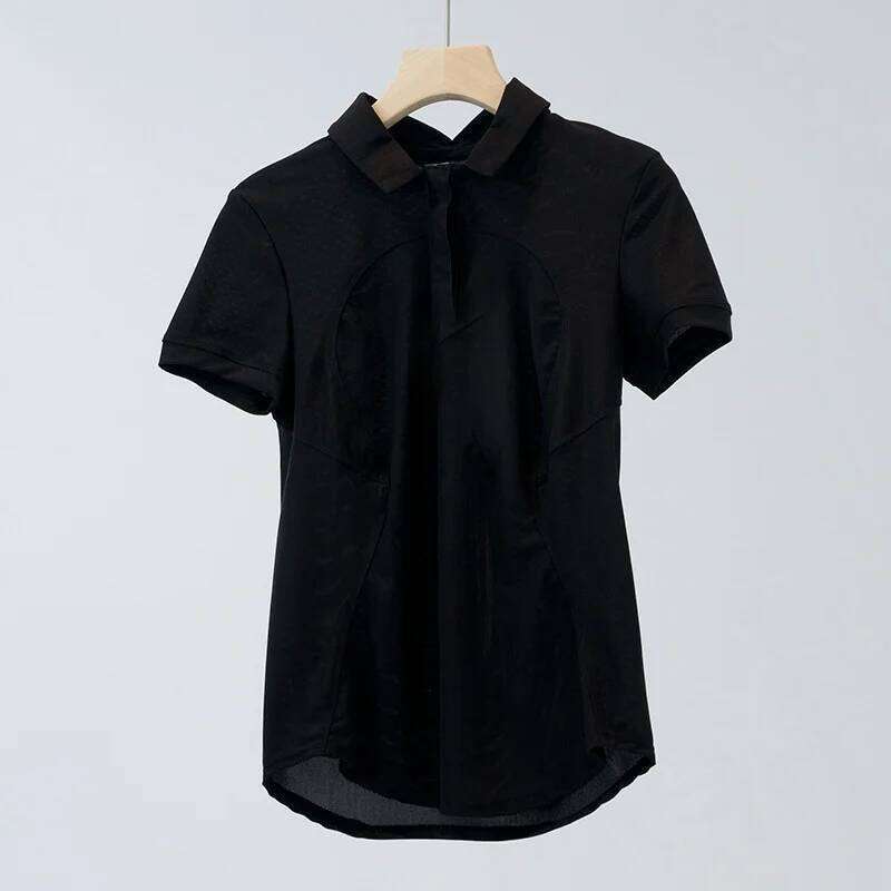 Women's Short Sleeve Casual Polo Mesh Breathable Quick-Dry Slim Fit Sports Fitness Tennis Shirt 26W0224