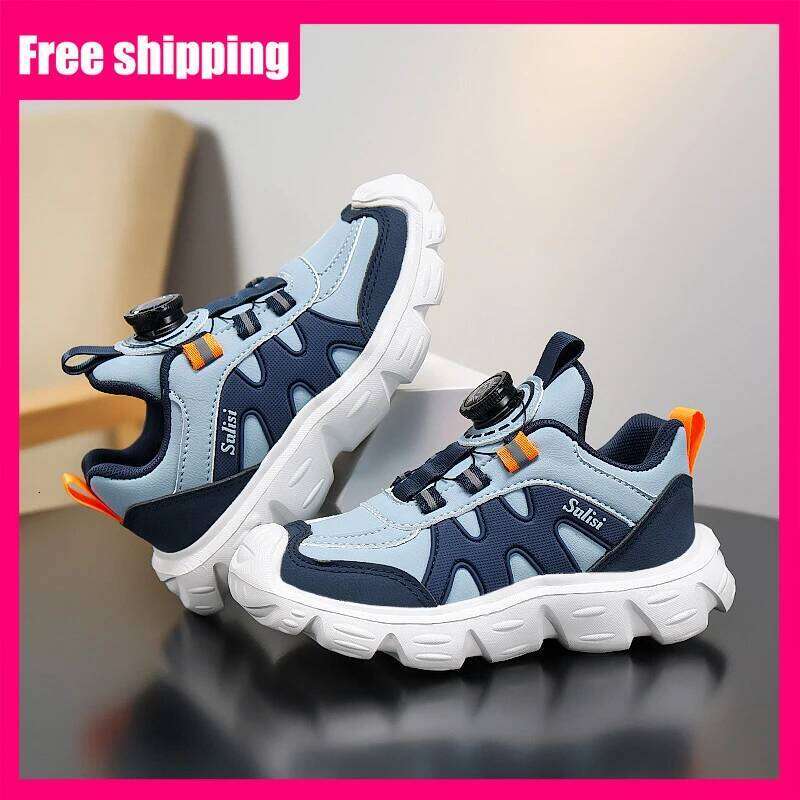 Children Sneakers High-quality Leather Wear-resistant Breathe Thick Soled Street Walking 2026 New Fashion Jogging Shoes 26W0224