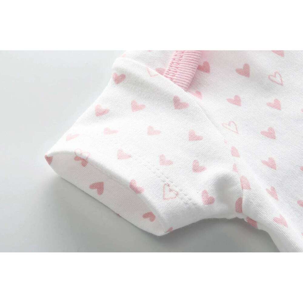 5 Pcs/Lot Baby Girl Short Sleeves Bodysuits Cotton Soft Newborn Clothes 26Y0224