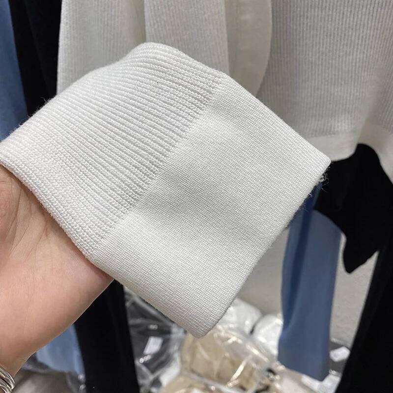 2025 Girls Fashion Solid Knitted Cardigan Women Outside Loose Fit Short Tops Lady Classic Korean Ice Silk Clothes 26L0224