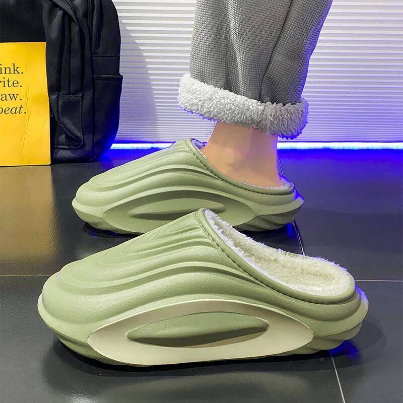 MAEDEF House Slippers for Men Winter Warm Indoor Outdoor Anti-Skid Comfortable Thermal Footwear with Plush Lining Women Shoes