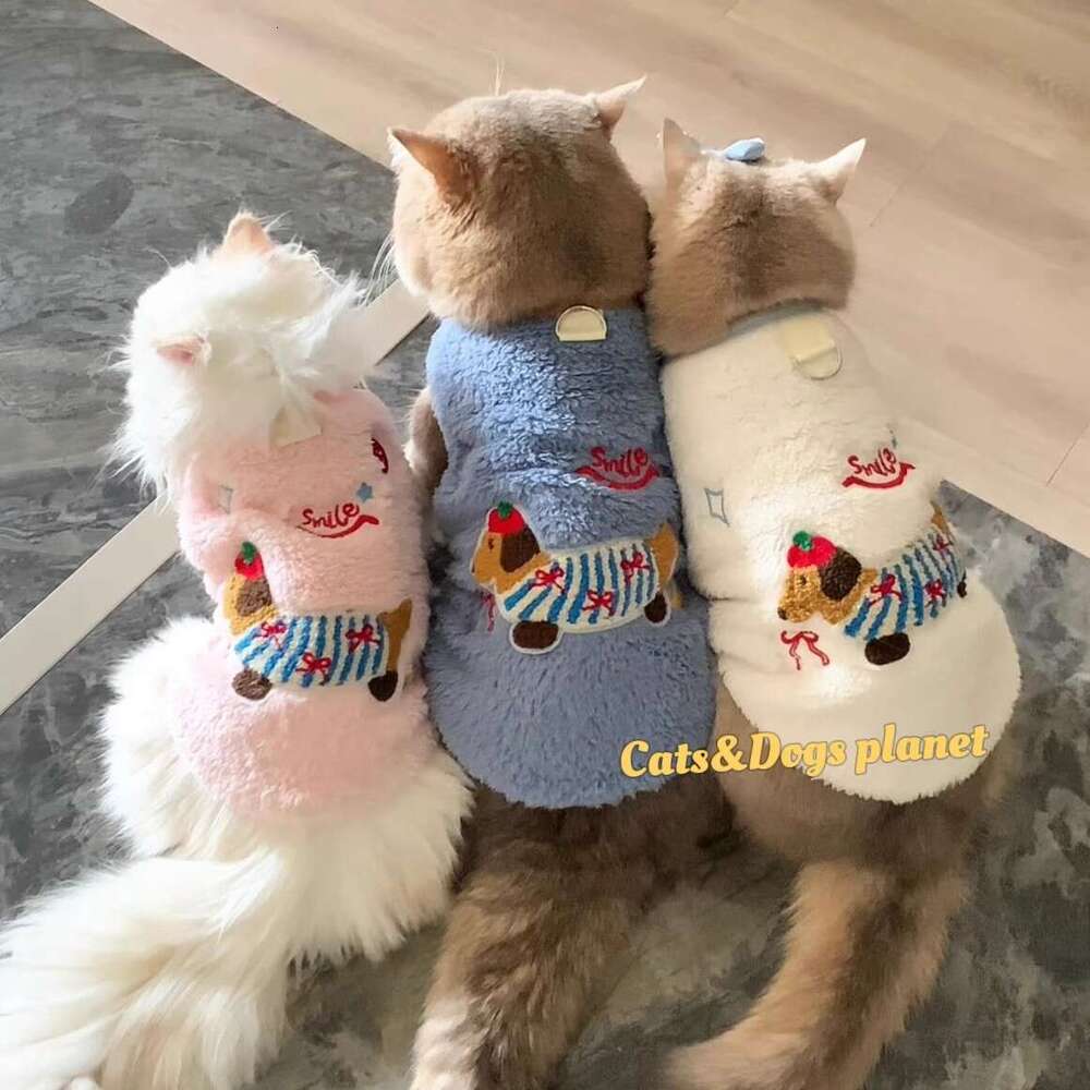Famous brand Jinsan Cabinet Same Style Cat Gold Gradient Autumn Winter Clothes Pullover Warm Pet Clothing Dog Vest Cute Photo pupakaIK