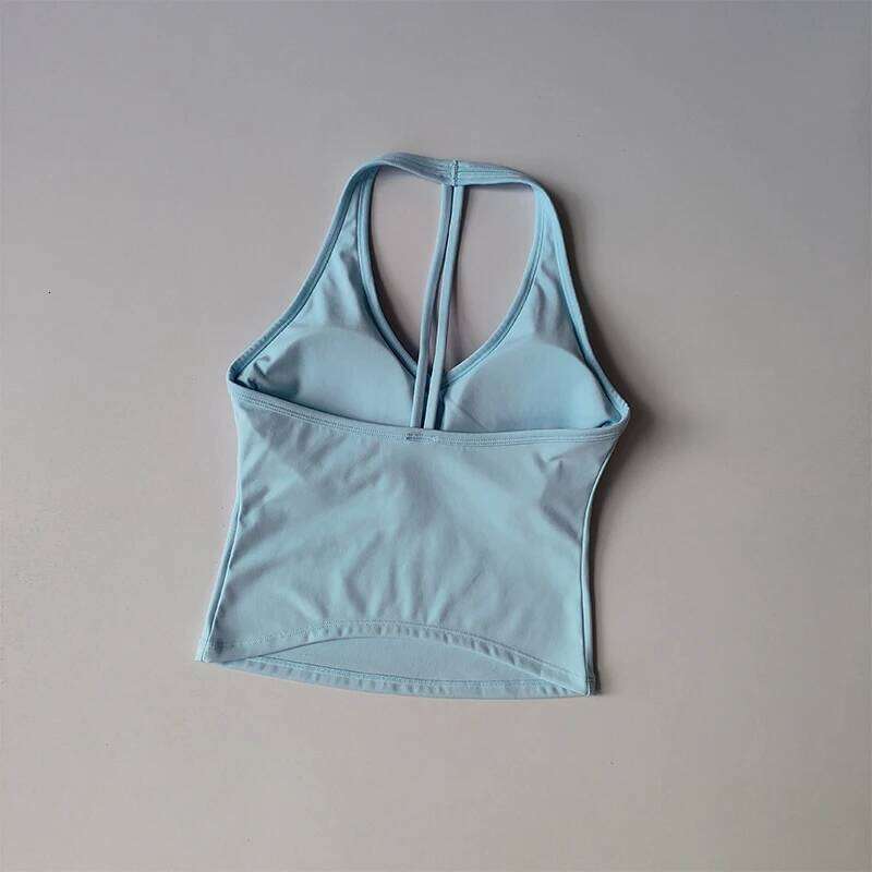 Sports Underwear V-neck Summer Neck Halter Beautiful Yoga Suit Vest Gathering Outside Wearing Running Gym Fitness Bra 26Y0224