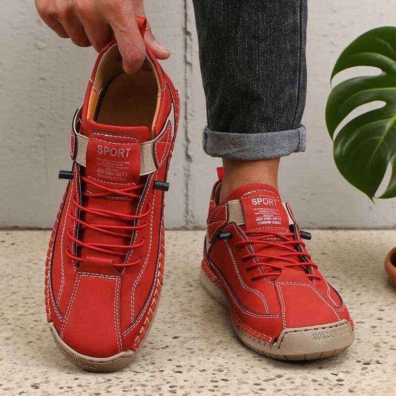 2025 New Retro Casual Shoes Fashion Hook - Loop Strap Sneakers Comfortable Handmade Leather Outdoor Men's Walking Footwear