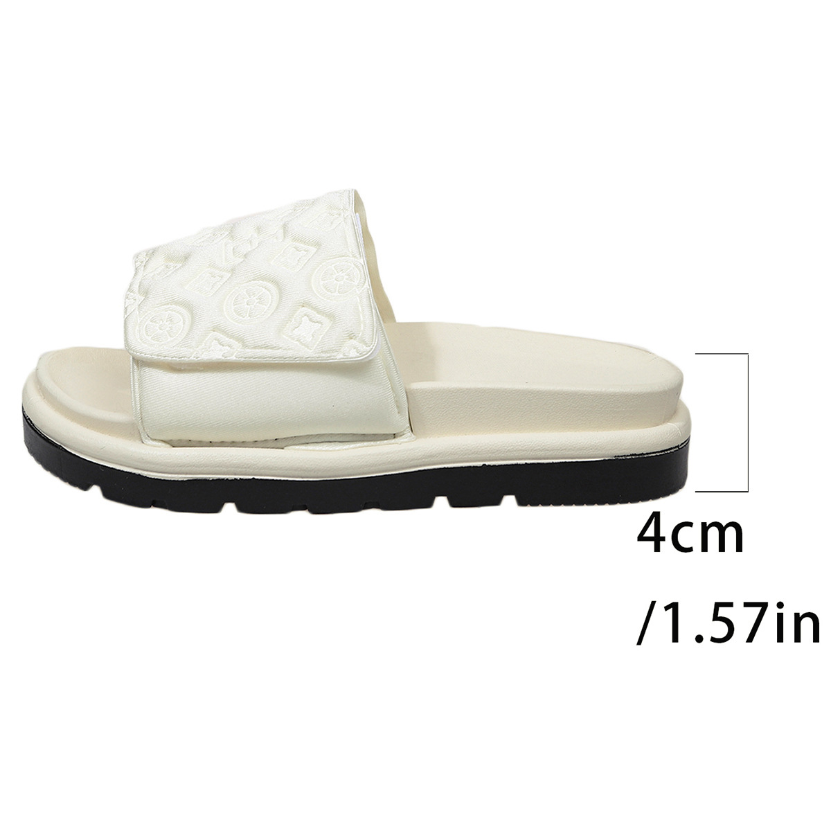 Free Shipping 2026 Summer New Embossed Design Women's Thick Bottom Slippers Outdoor Beach Versatile Fashion Cool Slippers Hot Sale