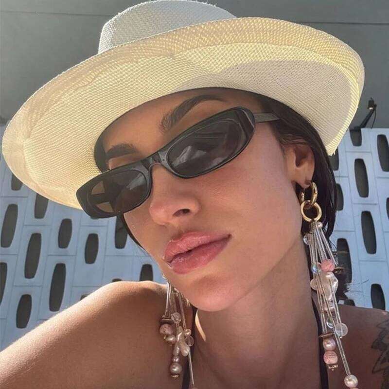 Retro Narrow Cat Eye Sunglasses Luxury Brand Small Black Rectangle Sun Shades Glasses For Women Fashion Oval Eyewear UV400 26W0224