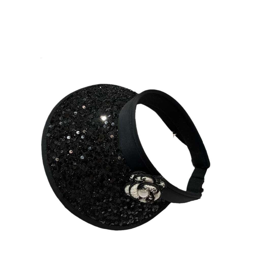 Camellia flower pearl drop cap Ultraviolet protection function Summer vacation and party-specific hat