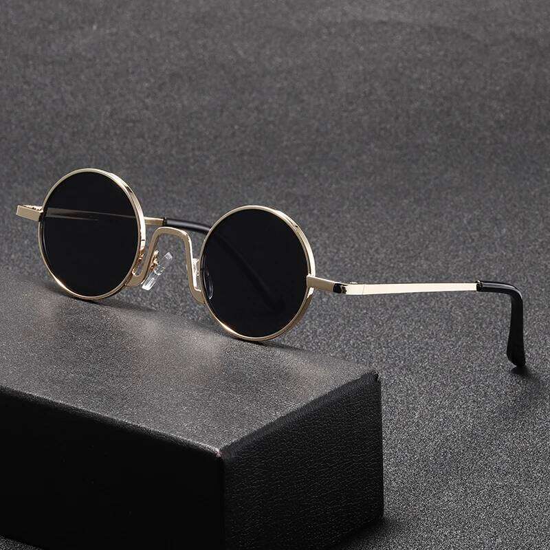 Fashion Retro Round Hippie for Women Men Trendy Punk Disco Party Glasses Circle Metal UV Protection Sunglasses 26W0224