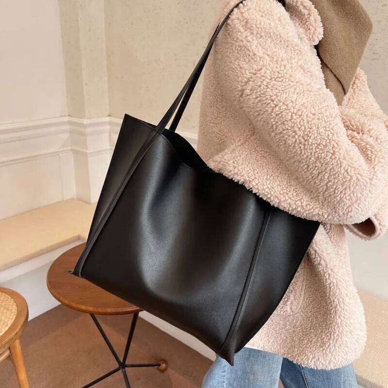 Large Capacity Shoulder Bag Trendy Pu Leather Tote Bags Solid Color Ladies Handbag Women's Fashion Underarm bags Z260224